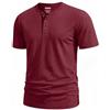 TACVASEN Camicia Henley Magliette Uomo Manica Corta Tshirt Uomo Cotone | Basic, Estive, Tshirt Casual, Magliette da Lavoro, Old Money Style, Maglia Bottoni