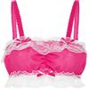 Satini Bralette Sissy Aderente in Chiffon, Rosa Fucsia, M