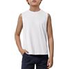 Haloumoning - Canottiera sportiva da ragazzo, senza maniche, girocollo, magliette per bambini 5-14 anni, bianco, 9-10 Anni