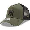 New Era York Yankees Frame Adjustable Trucker cap League Essential Olive/Black - One-Size