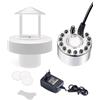 KINGYEENUO Fogger - Fogger a ultrasuoni 350 ml/H con 12 luci LED, Splash Guard, Float e 3 dischi di ricambio per acquario, stagno, serbatoio di pesce, alloggiamento rettile, Rocky, fontana interna