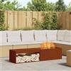 Mokuyary Braise Marrone 160 x 45 x 35 cm Acciaio Braciere Fuoco Multifunzionale Camino Esterno per Giardino, Riscaldamento, Terrazza, Campeggio
