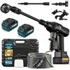 Purova Idropulitrice a batteria, 120 bar, con 2 batterie da 4,0 Ah, pulitrice a pressione senza spazzole da 1500 W, con 4 livelli di pressione, 600 l/h, touch screen, ugello 6 in 1 e tubo da 5 m, per auto