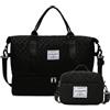 Balakaka Borsone da Viaggio Donna 42L Impermeabile | Borsa Parto Ospedale Mamma Multifunzione con Scomparto Scarpe & Tasca Bagnata, con Piccola Borsa di Lavaggio 2.8L, Nero