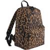 noTrash2003 Zaino con stampa leopardata - Zaino leggero da donna in poliestere riciclato - Zaino scuola con schienale imbottito e tasca frontale - Elegante zaino per tutti i giorni, scuola e viaggi - 35 x 27,5 x