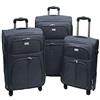Ormi SLmilano Trolley valigia set valigie semirigide set bagagli in tessuto super leggeri 4 ruote piroettanti trolley piccolo adatto per cabina con compagnie lowcost art.214 (grigio)
