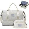 Balakaka Borsone da Viaggio Donna 42L Impermeabile | Borsa Parto Ospedale Mamma Multifunzione con Scomparto Scarpe & Tasca Bagnata, con Piccola Borsa di Lavaggio 2.8L, Beige