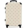 NoBoringSuitcases.com valigia grande 20-23 kg, media, trolley medio, rigida, rigido, da stiva, valigie grandi, bagaglio, leggera, medie rigide, con 4 ruote girevoli, 67 cm - 72 L, Rosa a cuori