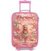 NoBoringSuitcases.com NoBoringSuitcases© Valigia Rosa Per Bambini Personalizzato Con Un Nome | 48x31x19 cm - Bagaglio Ultraleggero Trolley A Mano Rigidi LED Ruote Valigie Bimbi - Ragazze - Fata dei fiori - Mondo