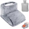 PLLYPE Scalda Piedi non Elettrico, Scaldapiedi Borsa Acqua Calda, Scaldapiedi Peluche, per Donne/Uomini/Bambini, Ideale Come Regalo di Natale in inverno(Grigio)