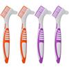 zaknszan 4 Pezzi Spazzolino per Protesi Dentali, Testina a Doppia Stola Spazzola di Pulizia Protesi, Spazzolino per Dentiera, Con Setole Multistrato