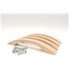 JOWE Set di 4 maniglie per mobili in faggio non trattato, con viti, manico per cassetti in legno, lunghezza 17,5 cm, distanza tra i fori 12,8 cm
