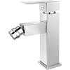 MAMMOLITI Marco Mammoliti | Miscelatore Rubinetto Bidet Monocomando Silene Cromo in Ottone con Asta Saltarello e Piletta Inclusa, Rubinetto Squadrato, 16,5x12,2x4,5cm