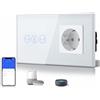 BSEED Presa normale con WIFI e interruttore a parete touch Schuko, prese da parete bianche, funziona con Alexa/Tuya/Google Home/SMART LIFE (è necessario il conduttore neutro)