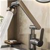 MIDINGCHAI Rubinetto Lavello Cucina Girevole a 1080°, Miscelatore Cucina Allungabile, Rubinetto Bagno Lavabo 2 Modalità Rubinetti per Acqua Calda e Fredda Inox