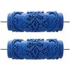 Fegtrty 2 x Rullo per pittura con motivi decorativi per fiori a macchina / blu 15 cm