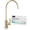 Poveta Rubinetto per Acqua Potabile, Rubinetto Lavello Cucina Senza Piombo | Miscelatore Cucina per Osmosi Inversa o Sistema di Filtraggio dell'acqua, Acciaio Inossidabile, Ruota di 360°,Oro spazzolato