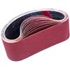 STEBRUAM Nastri Abrasivi 75 x 457 mm,Set di Nastro Abrasivo (3 x grana 80/120/150/240/400 Mixpack) per Levigatrici a Nastro(15 pezzi)