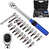 HangYuFly Chiave dinamometrica piccola per bici 1/4, set chiave dinamometrica 21 pezzi, 2-24 Nm, cricchetto 72 denti, precisione errore ±3%, aste di prolunga, adattatore 3/8