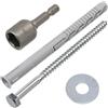 AERZETIX | Kit 12 Tasselli a Collare Svasato Ø10x120 mm in Nylon + 12 Viti Tirafondo Ø7x120 mm + 12 Rondelle Larghe per Bullone M8 + 1 Bussola Esagonale 1/4 SW12