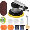 SWAWIS 125mm Levigatrici Orbitale Pneumatica, 12000RPM, Eccentricità 5 mm, Accessori Completi, Smerigliatrice Orbitale ad Aria per Levigare e Lucidare Superfici Automobilistiche in Legno e Metallo