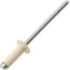 AERZETIX - Set di 25 rivetti ciechi Ø4x12 mm con testa piatta RAL 1015 avorio | alluminio/acciaio | per un assemblaggio rapido, comodo e una finitura estetica