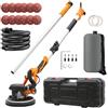 VELPAX Levigatrice per muro telescopica,1250W Levigatrice Muro con Aspiratore, 5 Velocità Variabili 800-1800 giri/minuto, Impugnatura Estensibile, Luce LED, Tubo per La Polvere Lungo