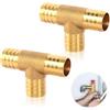 GFUEIGJ 2 pezzi a T tubo flessibile 3/4 T tubo da giardino T pezzo aria compressa t pezzo 19 mm ottone tubo tubo tubo T pezzo per aria compressa acqua olio distributore tubo