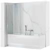 Rea - Lagos 80 Schermo Vasca Cromo, Parete Vasca Rea -lizzata In Materiale Facile Da Pulire, Spessore Vetro 5 mm 1,8x80x140cm