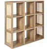 HOME DECO FACTORY Scaffale Modulare 9 Cubi in Rattan Design Arioso Marrone