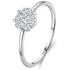 BWDHJLEY Anello fiore argento, anello in argento da donna 925 bianco forma rotonda con zirconia cubica
