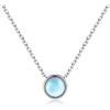 Candyfancy Collana in argento 925 con ciondolo, collana da donna con ciondolo a forma di cuore, zirconi e perle, pietra di luna, regalo per donne e fidanzate, Argento sterling, Pietra di luna