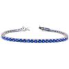 t♀d♂ jewels Bracciale Tennis in Argento 925 2mm Rodiato con Zirconi Blu Taglio Diamante da donna e da uomo (16 Centimetri)