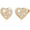 Jrêveinfini Cuore Orecchini Donna Argento 925, Orecchini Anallergici Donna Bambina Ragazza con Scatola Regalo, Diametro 9.6 mm