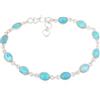 Silver Eternity Larimar - Bracciale in argento Sterling 925 da 19,1 cm, ovale, realizzato a mano, in argento Sterling, 19,1 cm, One Size, Pietra Nichel Metallo Argento sterling Argento, Larimar