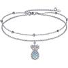 VONALA Bracciale celtico/ananas/tartaruga marina/amore in argento sterling 925 link pila bracciali gioielli irlandesi regali per donne signore, Argento sterling