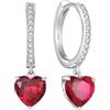Starchenie Orecchini Donna Sterlina Argento 925 Cuore Zirconia Pendenti Cerchio Orecchini Gioielli Regali