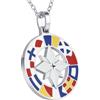 amorili Collana Uomo Rosa dei Venti in Acciaio Inossidabile | Pendente Bussola Nautica | Catena Regolabile Fino a 50 cm | Gioiello Regalo Elegante Stile Marina Militare (z1)