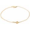 Monde Petit Bracciale Donna Ragazza Oro Giallo 9K Croce Orizzontale Brillante 18 cm - Certificato di garanzia - 1229
