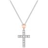 VLNET ® | Collana Croce in Argento 925 con Cuore e Angelo | Linea Angeli Roberto Giannotti | Fatto a mano in Italia (croce cuore)