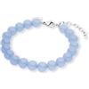 Purelei Blue Lagoon - Bracciale da donna con perle di vetro azzurro, regolabile da 16 a 20 cm, gioiello da donna in acciaio inox, bracciale estivo da regalo, Eine Grösse, Acciaio inossidabile, Agata