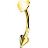 OUFER G23 - Piercing curvo in titanio Rook Daith Helix 16 G 8 mm Oro barra verticale per labbro labbro orbitale conchiglia trago sopracciglio cuore frecce donne e uomini