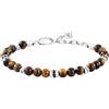 Morellato Bracciale Uomo in Acciaio, Pietre Naturali, Cristalli, Occhio di Tigre, Collezione PIETRE - S1746