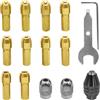NIANNIAN Set di 15 pinze per mandrini per trapano Dremel Rotary Tool 1/32 (0,8 mm) - 1/8 (3,2 mm) Shank Brass Collet Kit di ricambio 4486 Utensile rotante Keyless Quick Change Mandrino Accessorio con Dremel