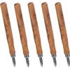 HEMOTON Coltelli per Intaglio Legno Presa Confortevole 5 Pezzi Manico in Legno Marrone per Incisione e Taglio Preciso