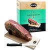 NICO JAMONES Prosciutto Crudo Serrano Spagnolo Stagionato e Disossato (Mini Jamon Serrano) + Porta Prosciutto + Coltello 1 Kg NICO