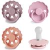 FRIGG Multipack Ciucci in Silicone | Confezione da 4 Ciucci | Prodotto in Danimarca | Tettarella Simmetrico a Forma di Ciliegia | (Sunset Bliss, Taglia 2 (6-18 Mesi))
