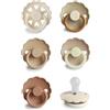 FRIGG Multipack Ciucci in Silicone | Confezione da 6 Ciucci | Prodotto in Danimarca | Tettarella Simmetrico a Forma di Ciliegia | (Cinnamon Charm, Taglia 1 (0-6 Mesi))