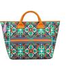 YNOT Borsa Mare Lipari LPI005S6, Nylon 100%, Stampa Maiolica Floreale, Arancione, 60x37x21 cm, con Charm Removibile