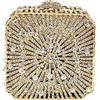 Boutique De FGG Women Metal Box Crystal Clutch Purse Evening Bag Wedding Bridal Rhinestone Handbags Party Clutch Bag,Mini,Gold